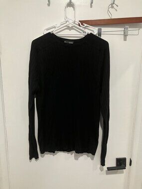 Conwell Men's Wool Blend Ribber Crewneck Sweater, Black, Size XL